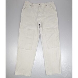 VINTAGE Structure Jeans Mens 36x32 Tan Double Knee Straight‎ Leg Denim
